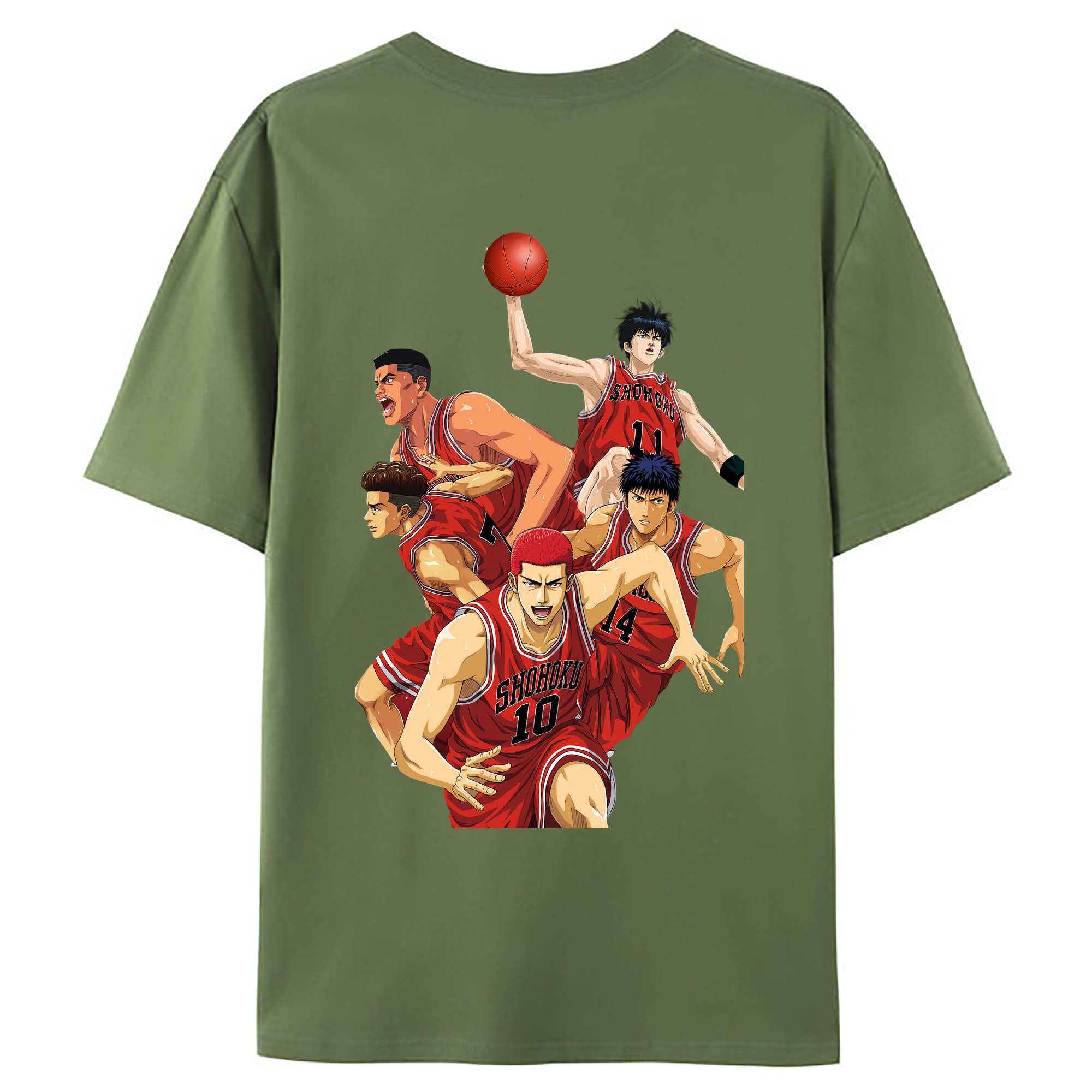（画像用） SLAM DUNK／スラムダンク 綿100％ メンズ半袖Tシャツ（バックプリント） 通気性
